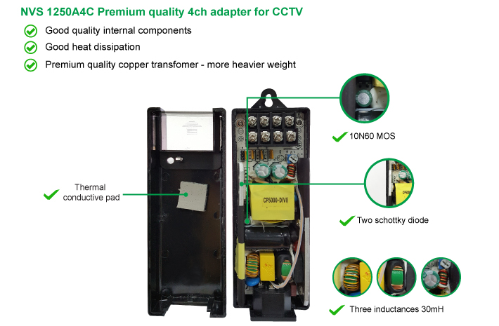 MAG premium quality 4ch power adapter